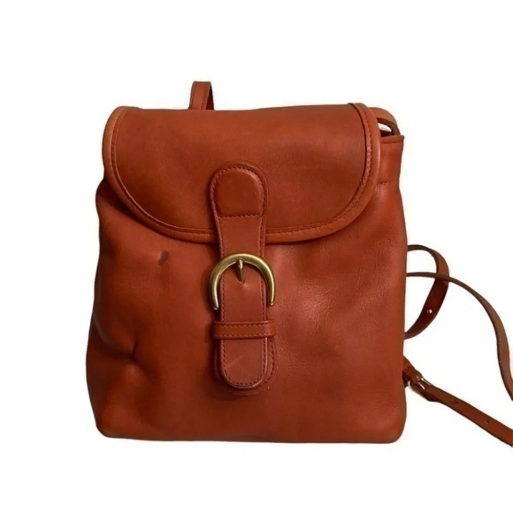 Coach vintage RARE orange burnt sienna Leather mini backpack 4152